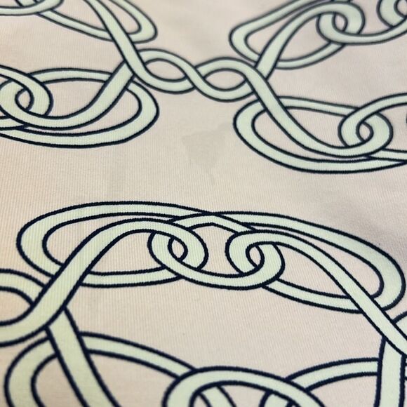 J. McLaughlin pale pink chain link design 3/4 length sleeve blouse Size L EUC - Picture 10 of 10